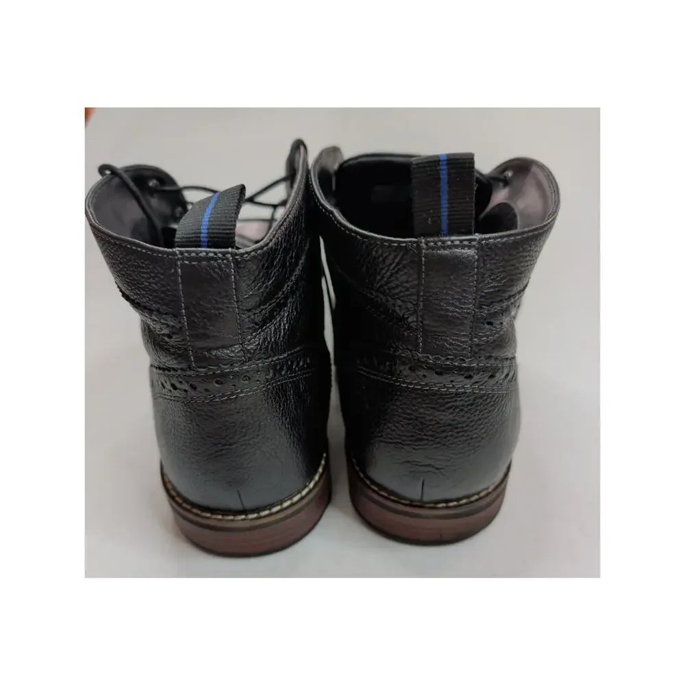 Nunn Bush Mens Ozark Plain Toe Chukka Boots Black tumbled leather 84777 Size 12W